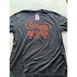 NWT Gracie Abrams Women's Graphic T-Shirt Black Size L I Love You I'm Sorry